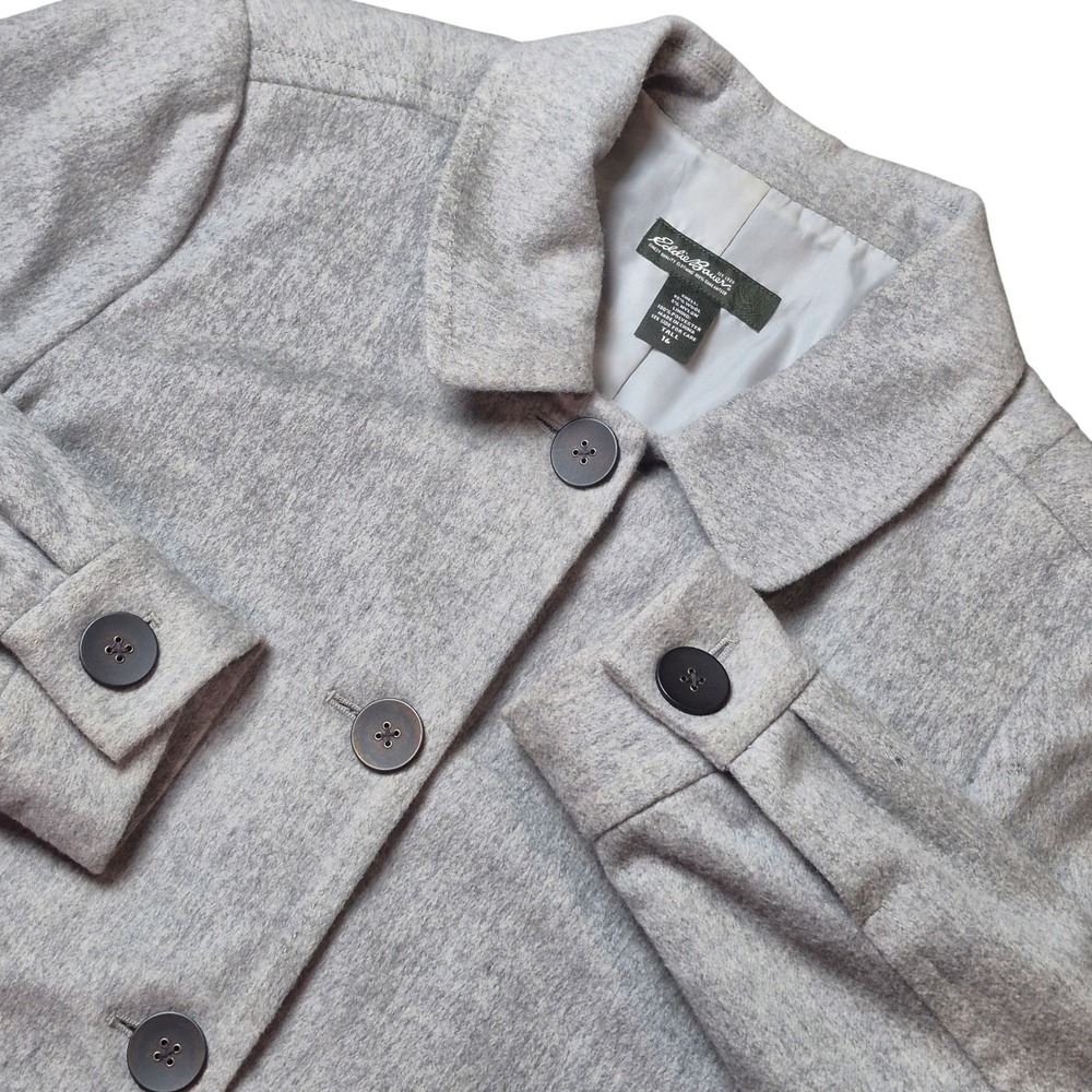 Eddie Bauer Womens 16 Tall Wool Blend Button‎ Front Jacket Gray